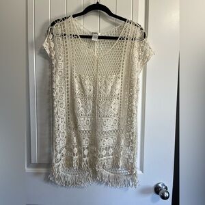 Isela Crocheted Beautiful Top 100% Cotton Layering Boho Hippie Festival Large